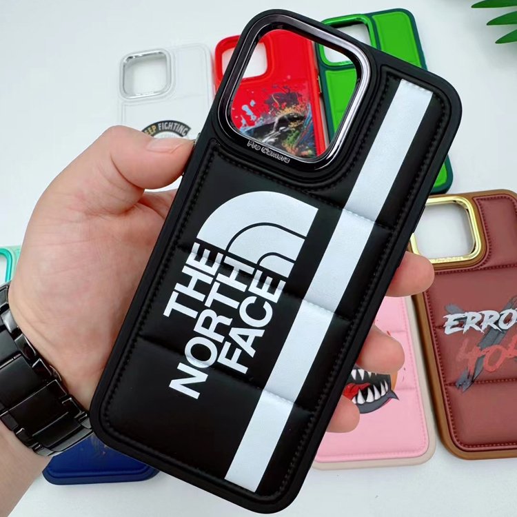 Customized Printing Patterns Logo TPU leather Down Jacket Fashion Mobile Phone Case For Iphone 11 12 13 14 15 Pro Max Xs Cover