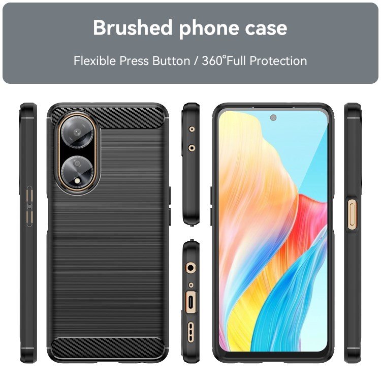 For Oppo A1 5G A98 5G F23 5G Soft TPU Phone Case Carbon Fiber Texture Brushed Phone Cover