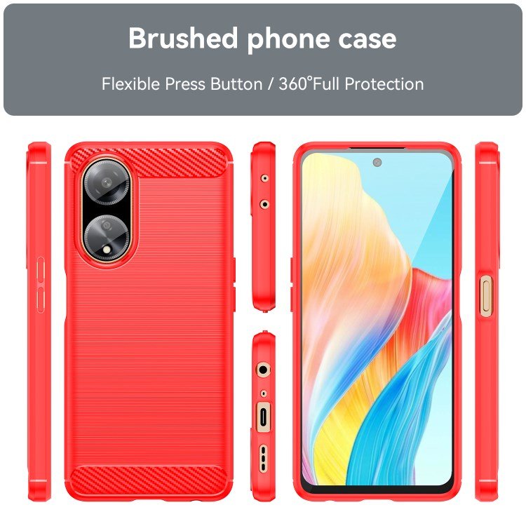 For Oppo A1 5G A98 5G F23 5G Soft TPU Phone Case Carbon Fiber Texture Brushed Phone Cover