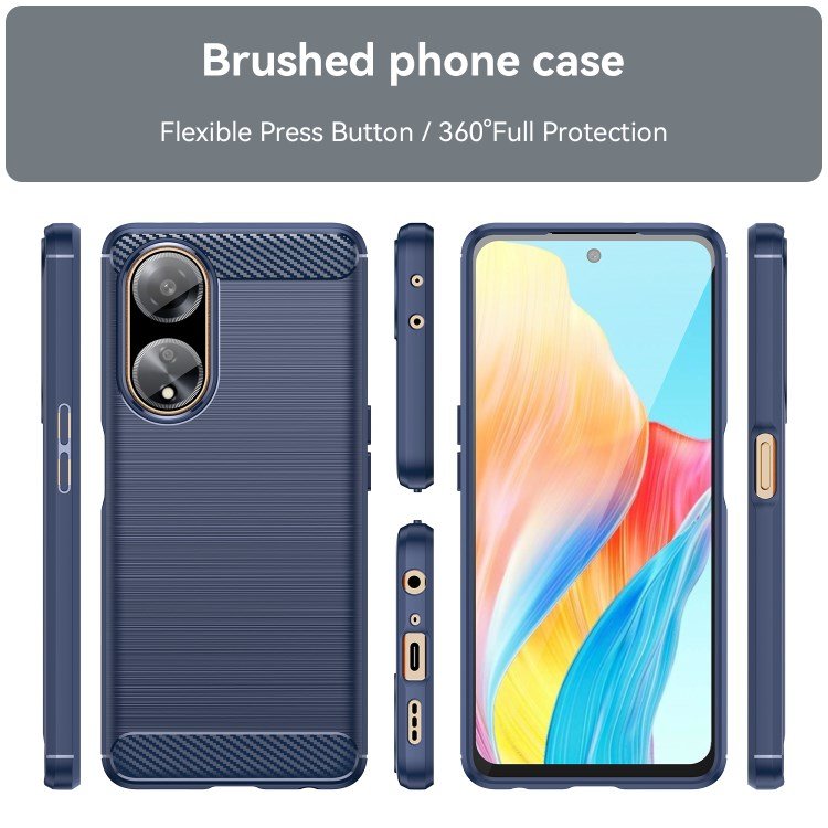 For Oppo A1 5G A98 5G F23 5G Soft TPU Phone Case Carbon Fiber Texture Brushed Phone Cover