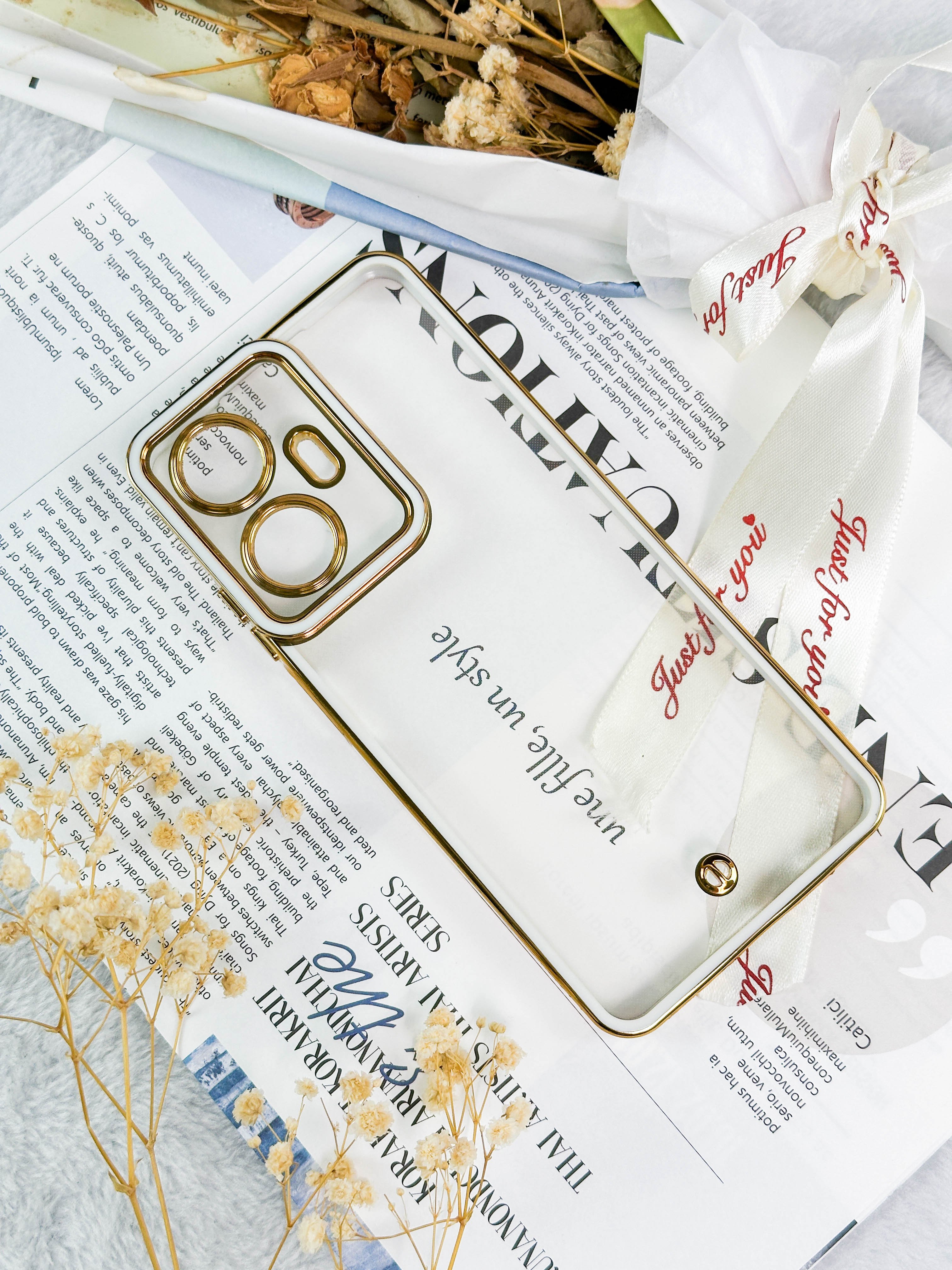 2024 High quality TPU back Clear phone case Electroplating Fashion mobile cover For redmi C55