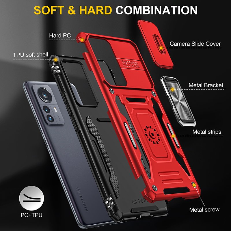Hot Sale Share Lens Slider Protection Camera Mobile Phone Case For Xiaomi 12 Pro