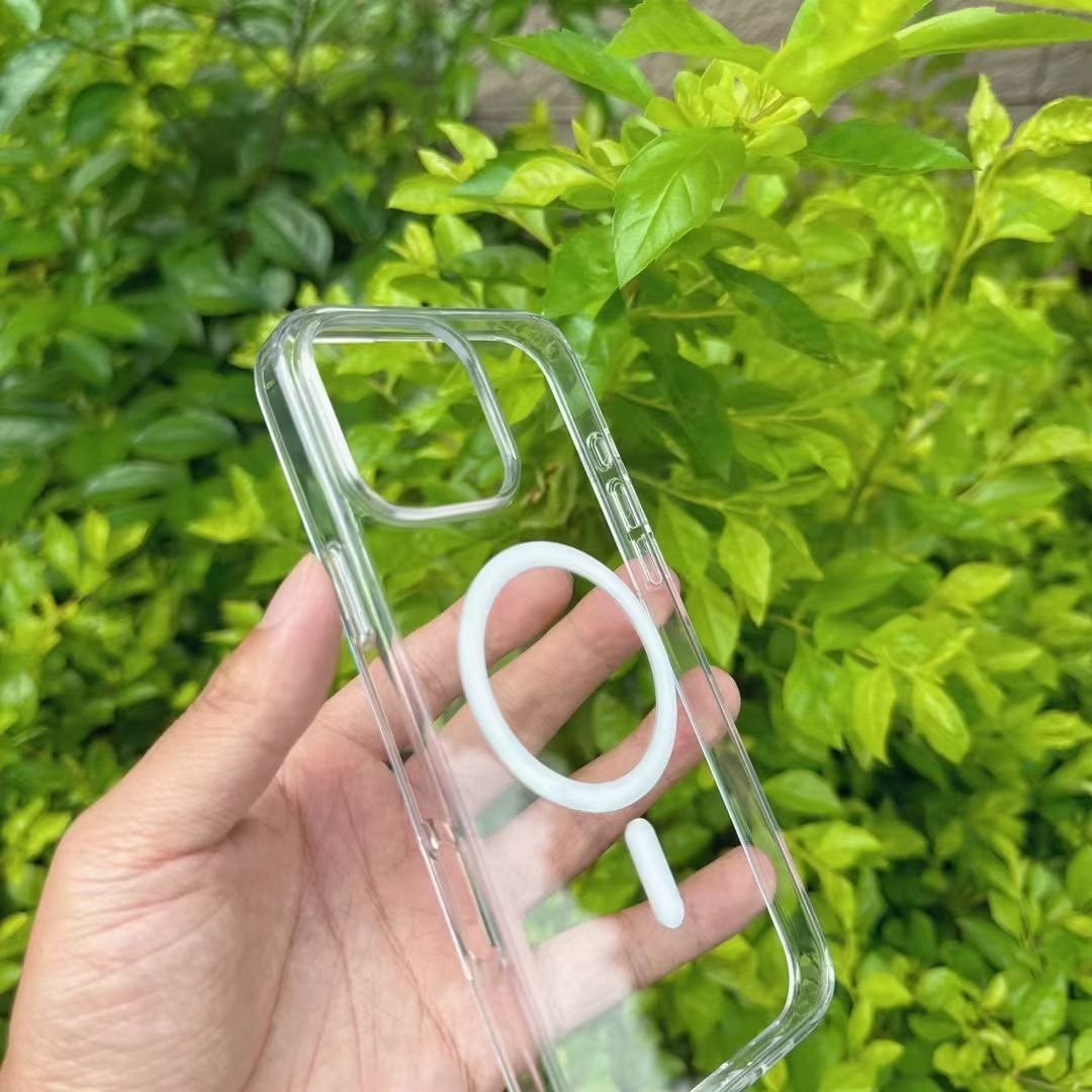 Space Crystal Clear Magnetic Mobile Phone Case For Iphone 16 Pro Max Transparent Magnetic Back Cover For Iphone 16 Plus
