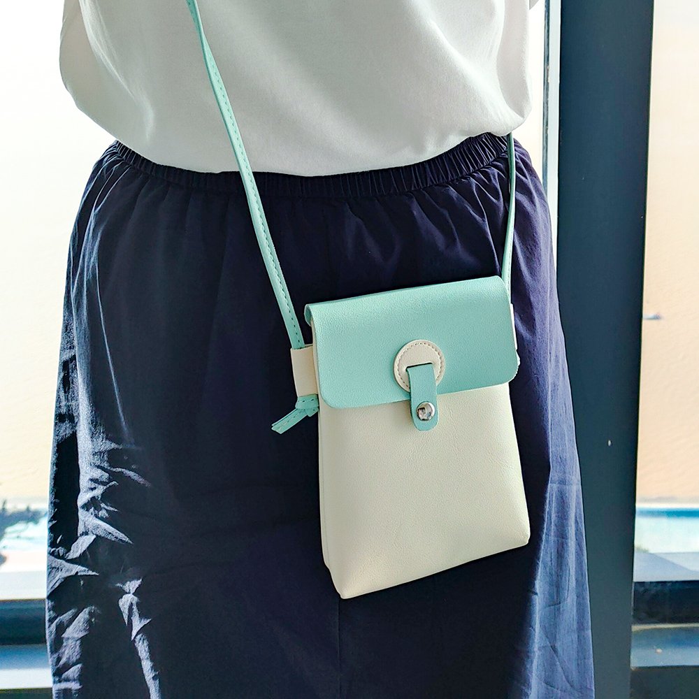 Hotsale New Style Fashion PU Leather Cell Phone Shoulder Pocket Wallet Pouch Mobile Phone Bag Case with Neck Strap Phone Bag