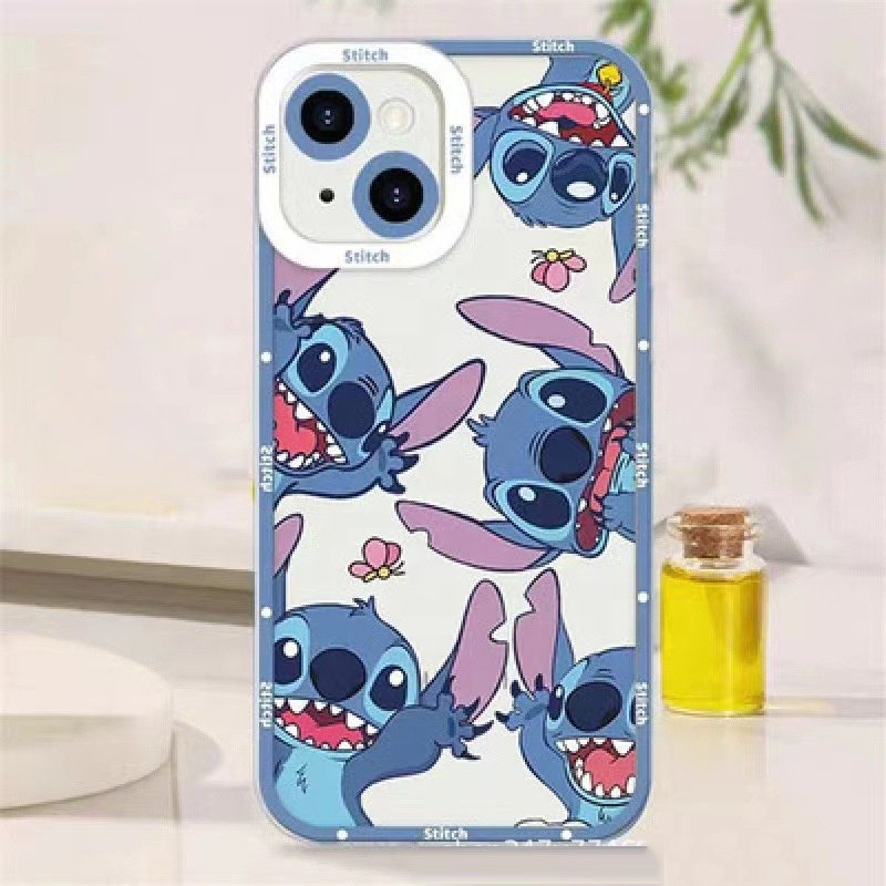 New Style Angel Eyes Stitch Cartoon Transparent TPU Print Mobile Phone Case For iPhone 14 plus 13 15 Pro max 12 11 XR Back Cover