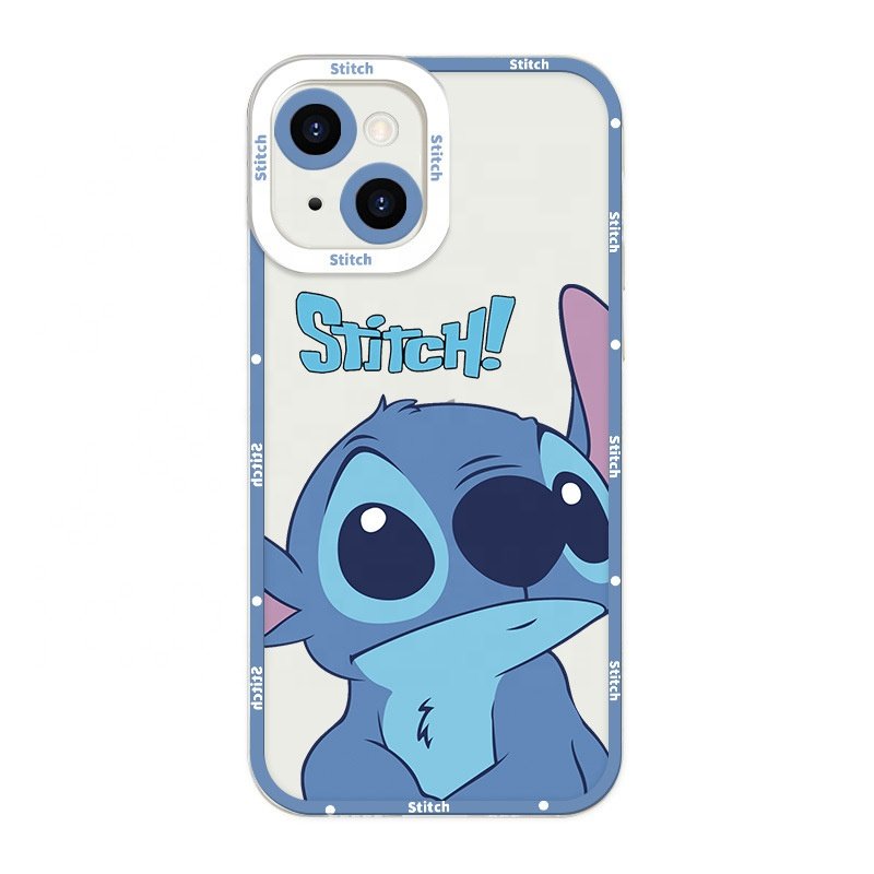 New Style Angel Eyes Stitch Cartoon Transparent TPU Print Mobile Phone Case For iPhone 14 plus 13 15 Pro max 12 11 XR Back Cover