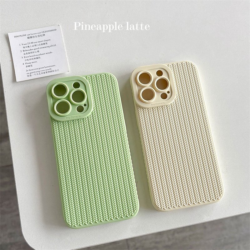 Candy Color Woven Pattern TPU Soft Cover Mobile Phone Case For iPhone 15 14 13 12 11 Pro Max Xs Xr Xs Max 7 8 Plus
