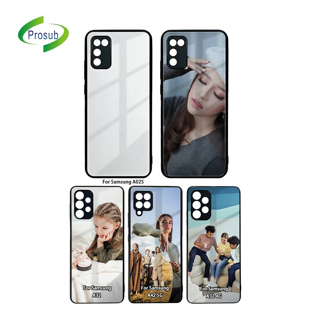 Prosub Sublimation Blanks Phone Cases 2D TPU+PC Tempered Glass Sublimation Mobile Phone Case For Samsung A42 5G A32 4G A02S