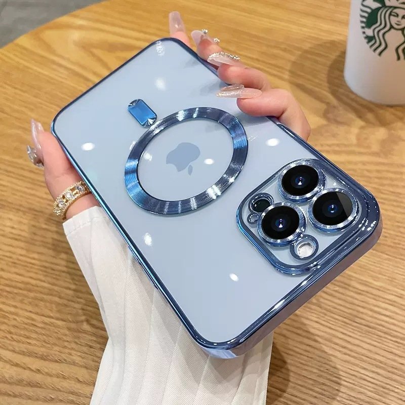 AilesTecca Electroplated Plated Soft TPU Silicon New Magnetic Phone Case Shockproof For iPhone 14 Pro max phone case