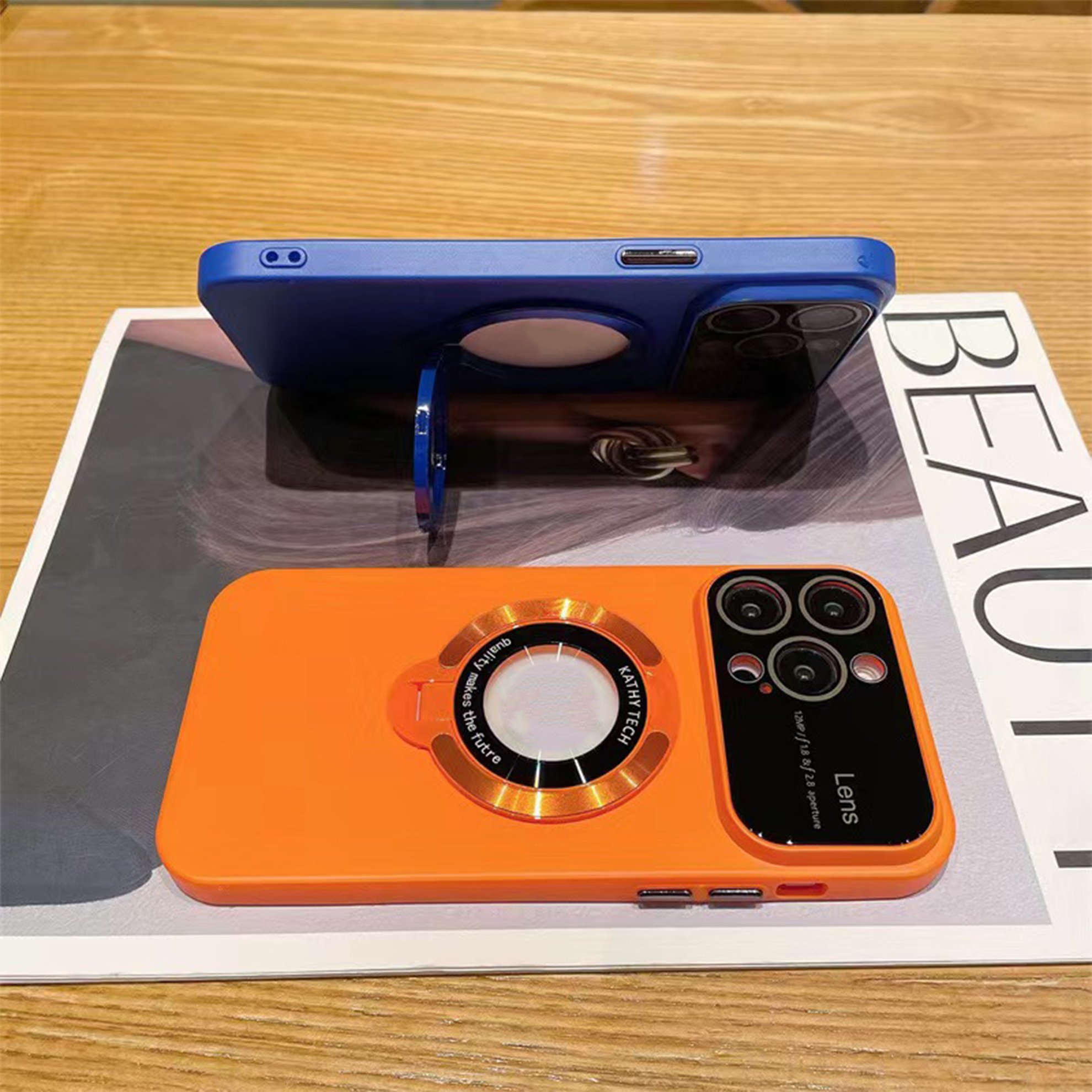 New Matte PC Phone Case full protective For iPhone Case 11 12 13 14 15 16 pro max with back holder bracket phone case