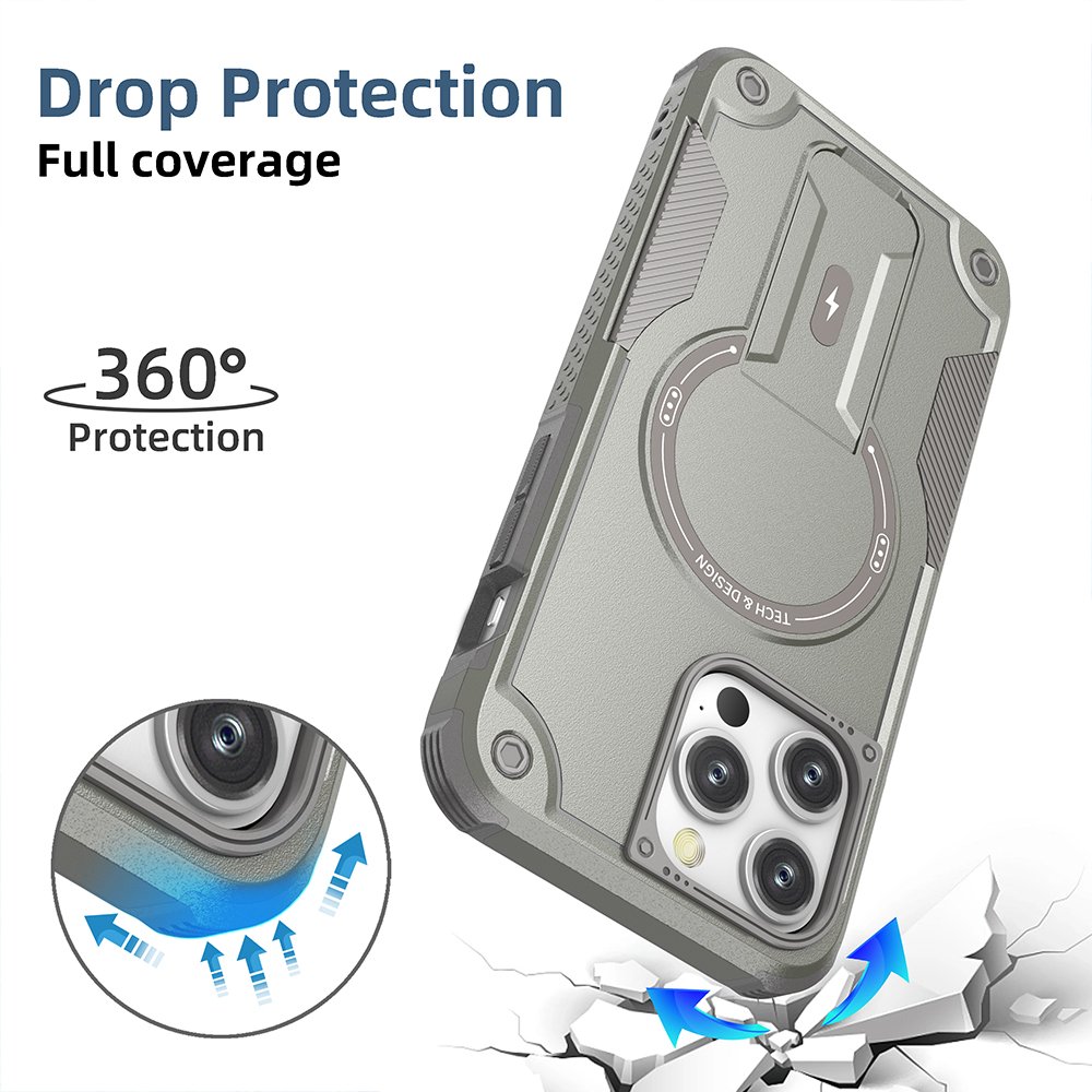 2 in 1 Shockproof Protect Stand Mobile Phone Case Holder Magnetic Cellphone Cover iPhone 15 14 Plus