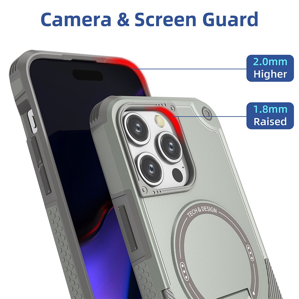 2 in 1 Shockproof Protect Stand Mobile Phone Case Holder Magnetic Cellphone Cover iPhone 15 14 Plus