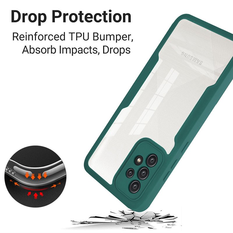 Phone Case with Screen Protector Transparent for Samsung A52 Mobile Phone Cover Plain Booth Side Metal Mobile Phone Cases