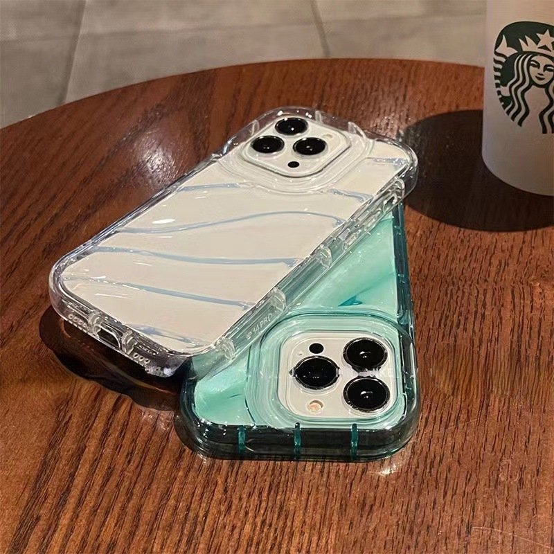 Ripple Phone Case Silicone for iPhone 16 Case Creative Wave Protective Cover Clear Wavy Phone Cases for iPhone 11 12 13 14 15 16