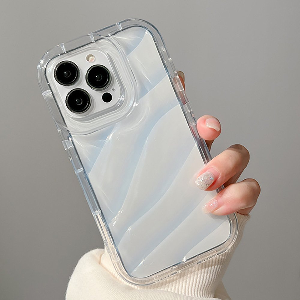 Ripple Phone Case Silicone for iPhone 16 Case Creative Wave Protective Cover Clear Wavy Phone Cases for iPhone 11 12 13 14 15 16