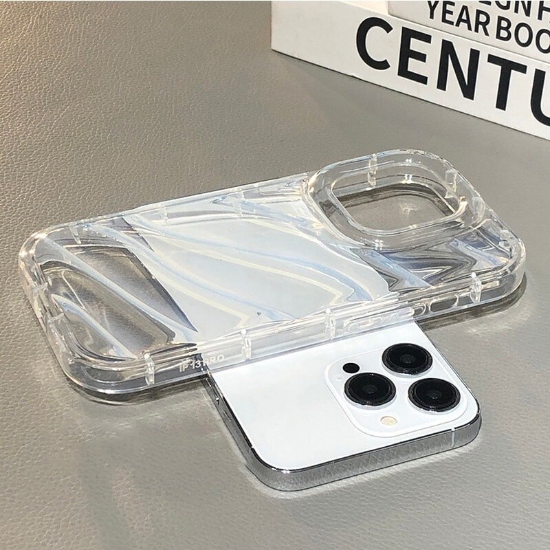 Ripple Phone Case Silicone for iPhone 16 Case Creative Wave Protective Cover Clear Wavy Phone Cases for iPhone 11 12 13 14 15 16