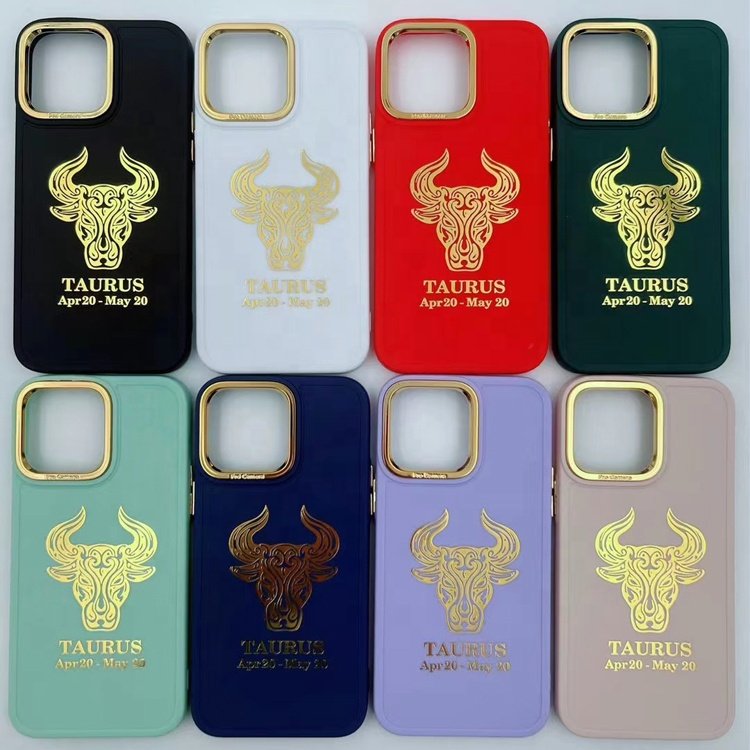 high quality low price multi color customized taurus constellation design mobile phone case for iphone 15 14 13 12 11 pro max