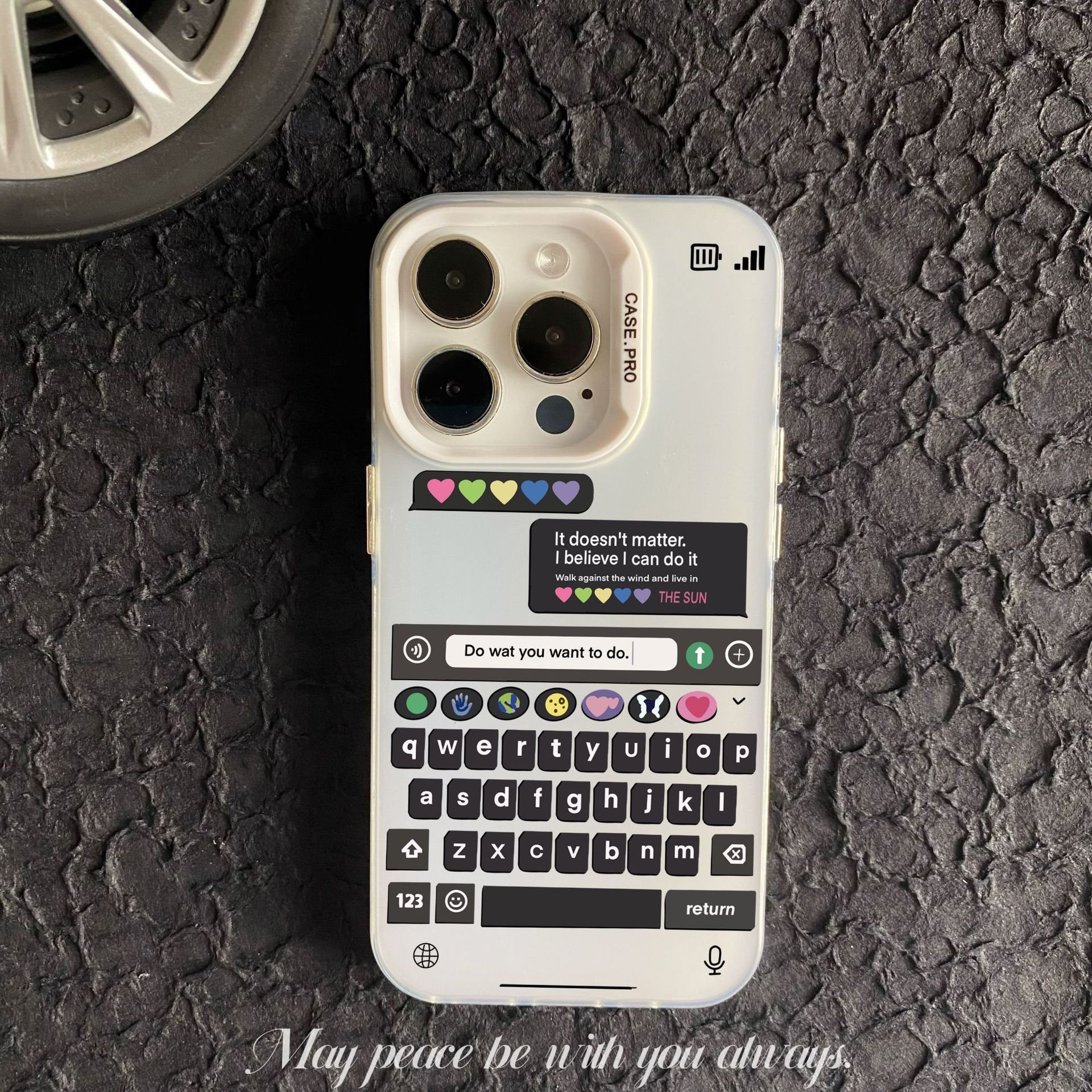 Keyboard Phone Case for iPhone 15 14 13 Pro 12 11 Pro Xs X XR Max 8 7 SE Aurora Hard TPU Cases Back Cover