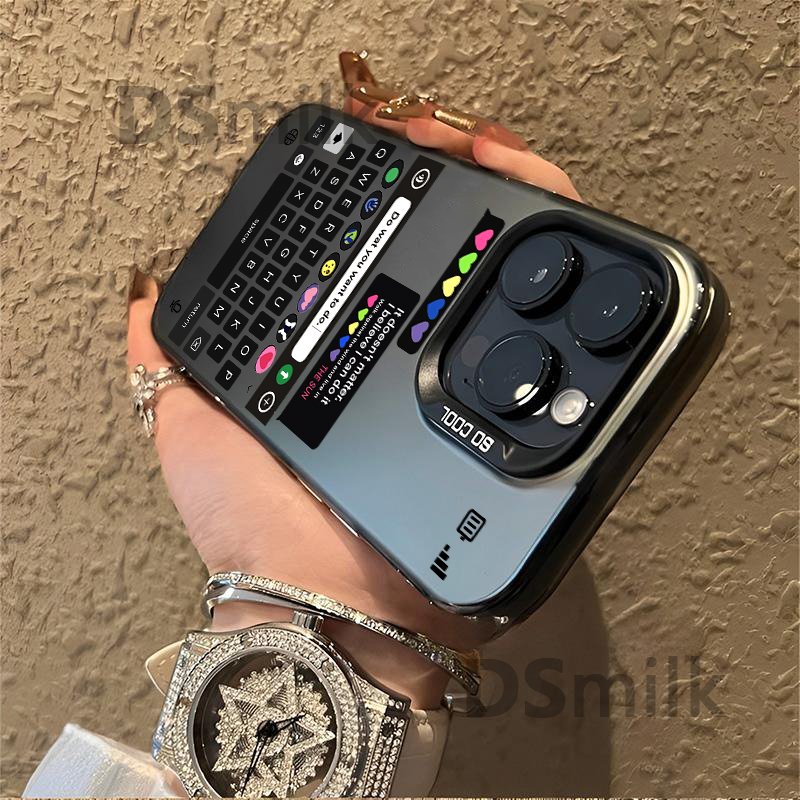 Keyboard Phone Case for iPhone 15 14 13 Pro 12 11 Pro Xs X XR Max 8 7 SE Aurora Hard TPU Cases Back Cover