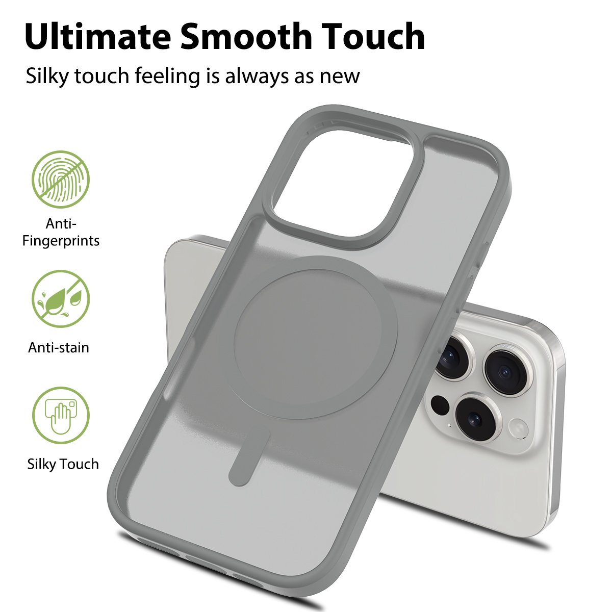2.0mm Skin-Friendly Matte phone case with N52 Magnetic Mobile Phone Case For iPhone16 15 14 Pro Max phone cover