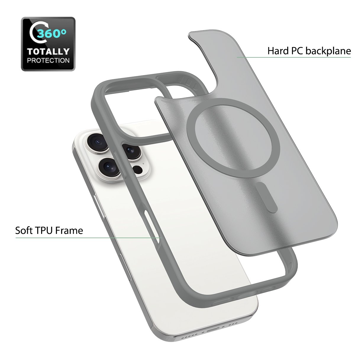 2.0mm Skin-Friendly Matte phone case with N52 Magnetic Mobile Phone Case For iPhone16 15 14 Pro Max phone cover