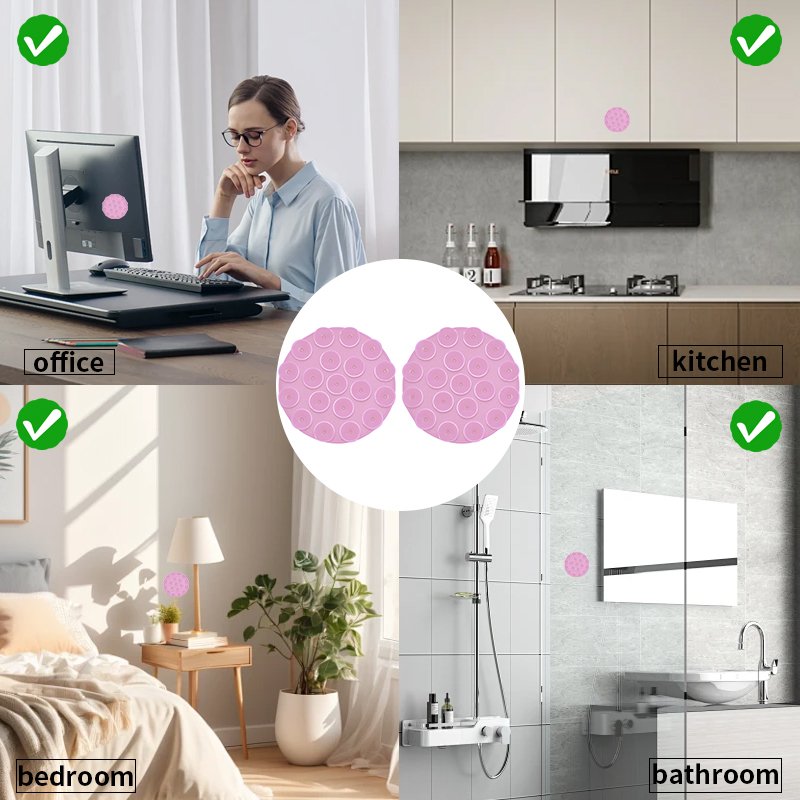 Hot Sale Round shape Anti-Slip double-Sided Mount Suction Cup Wall Stand Mat 19 Silicone Suction Phone Holder