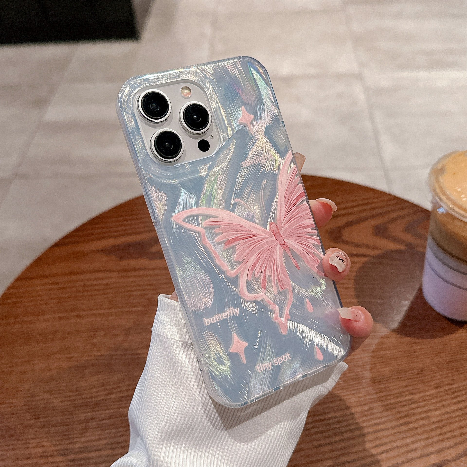 Butterfly Glitter Cover Protect Fundas Girly Phone Case For Iphone 15 Pro Max 14 13 12 11 Mobile phone shelI