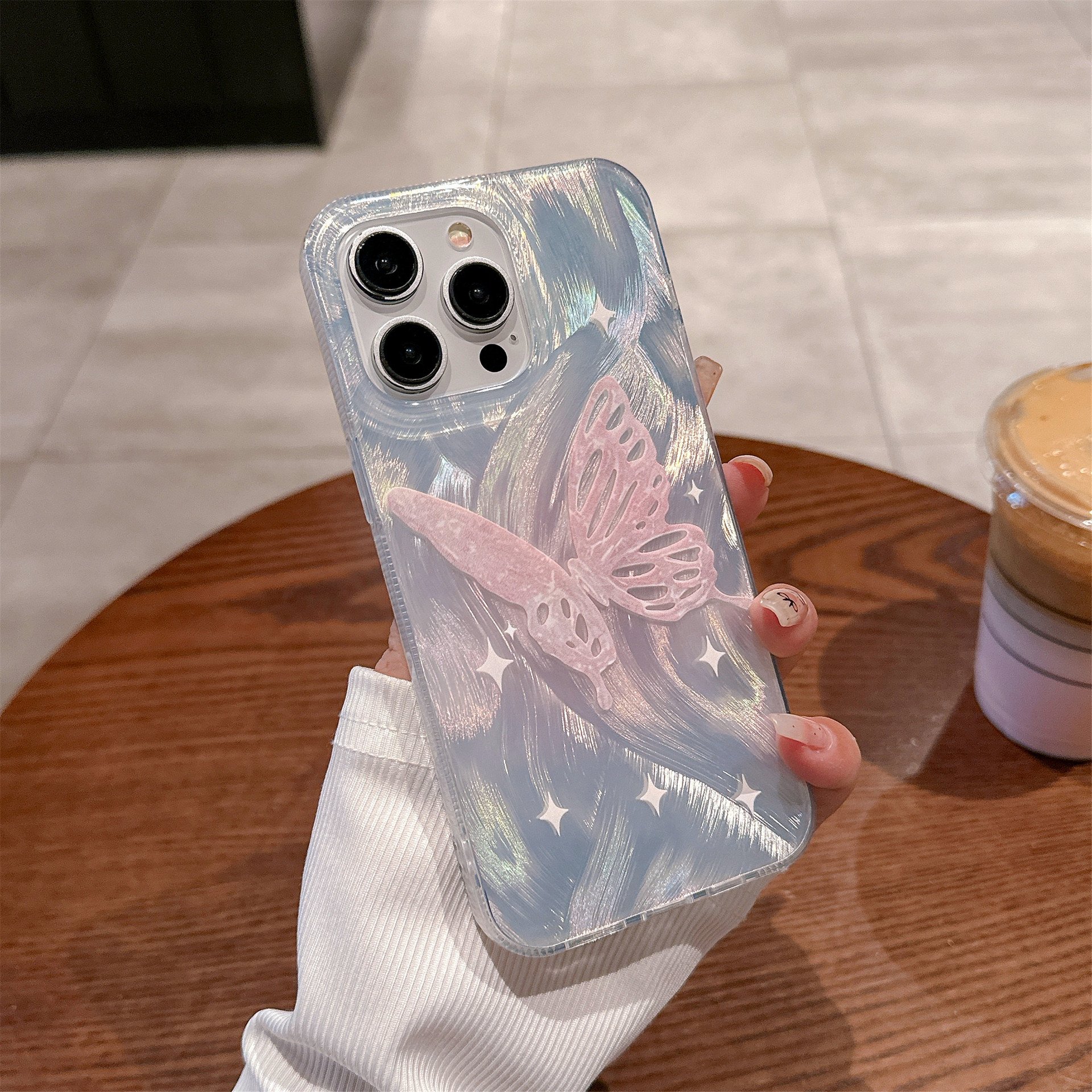 Butterfly Glitter Cover Protect Fundas Girly Phone Case For Iphone 15 Pro Max 14 13 12 11 Mobile phone shelI