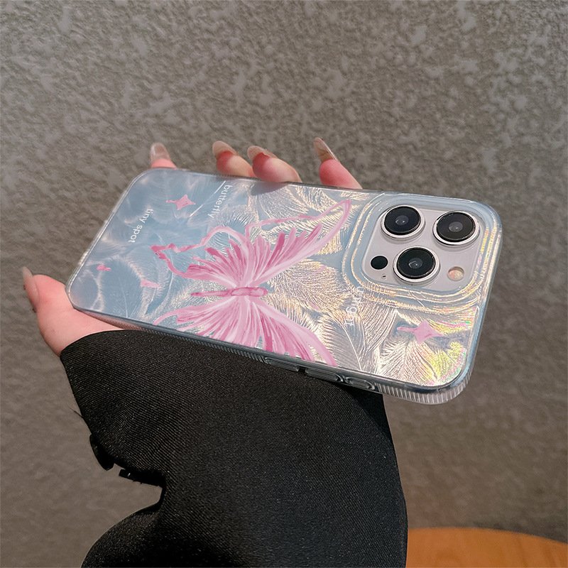 Butterfly Glitter Cover Protect Fundas Girly Phone Case For Iphone 15 Pro Max 14 13 12 11 Mobile phone shelI