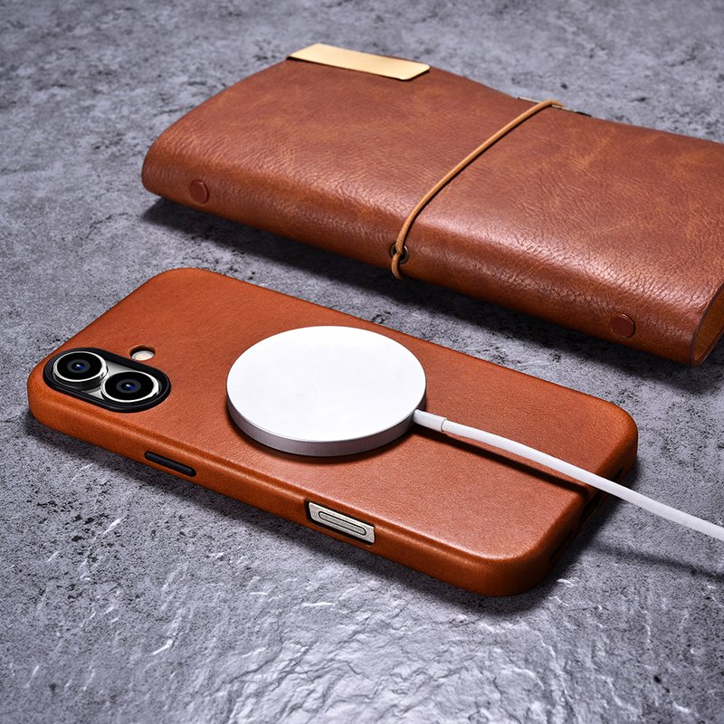 Handmade factory production leather magnetic phone case leather phone case phone case leather For iPhone 16 For iPhone 16 Plus