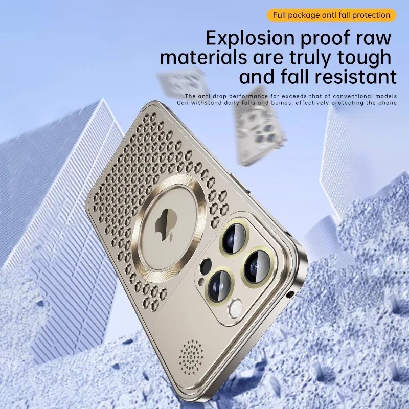 New aluminum cell phone case cover magnetic metal luxury mobile phone cases for iPhone 14 15