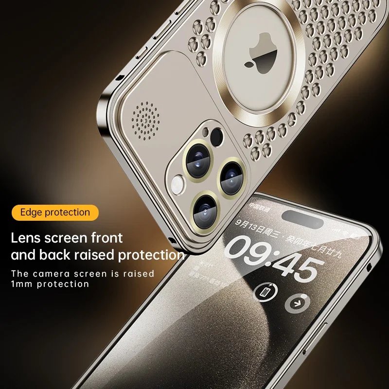 New aluminum cell phone case cover magnetic metal luxury mobile phone cases for iPhone 14 15