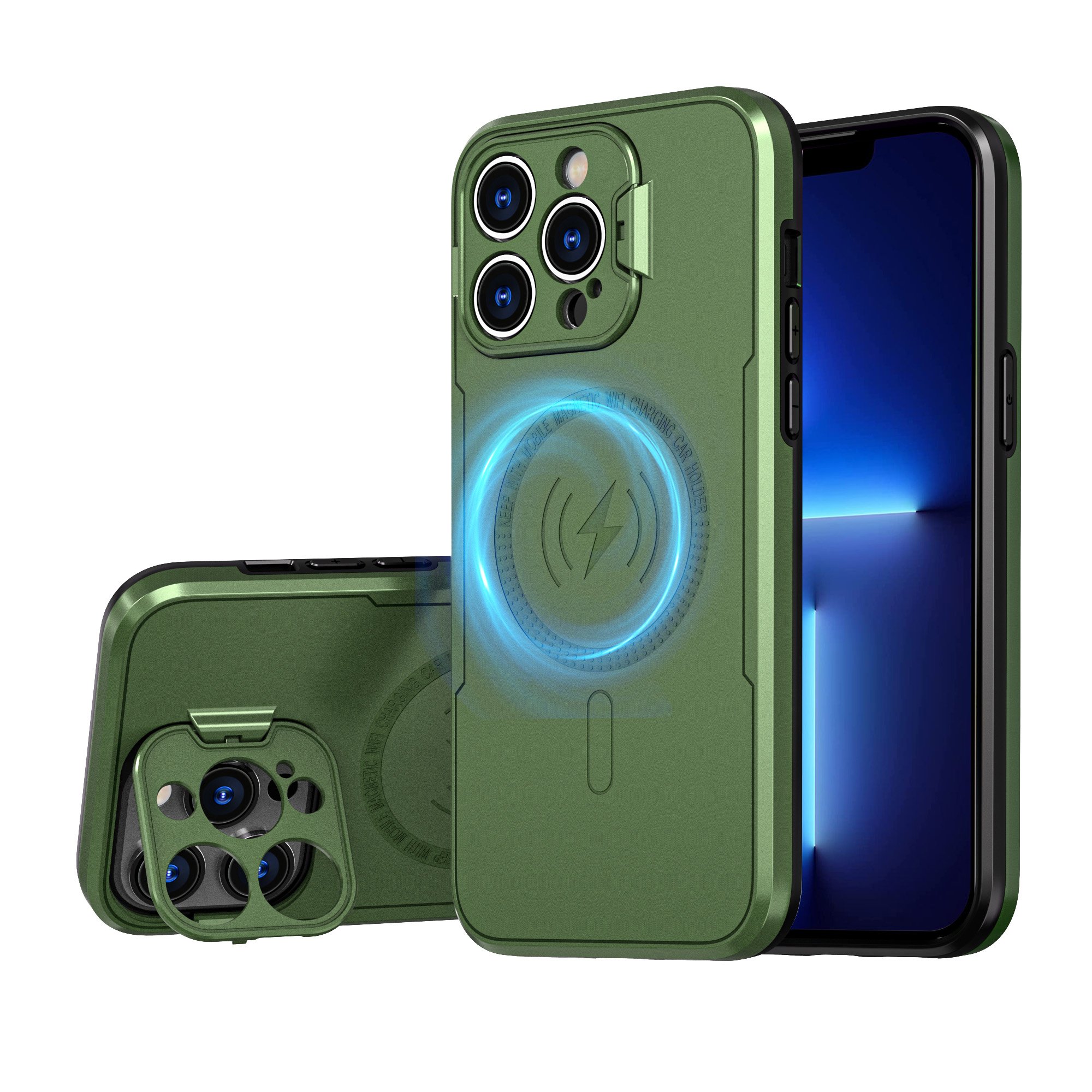Hot Sell Armor Shockproof PC TPU Case for Charger Cover Magnetic Mobile Phone Case For iPhone 14 15 Pro max