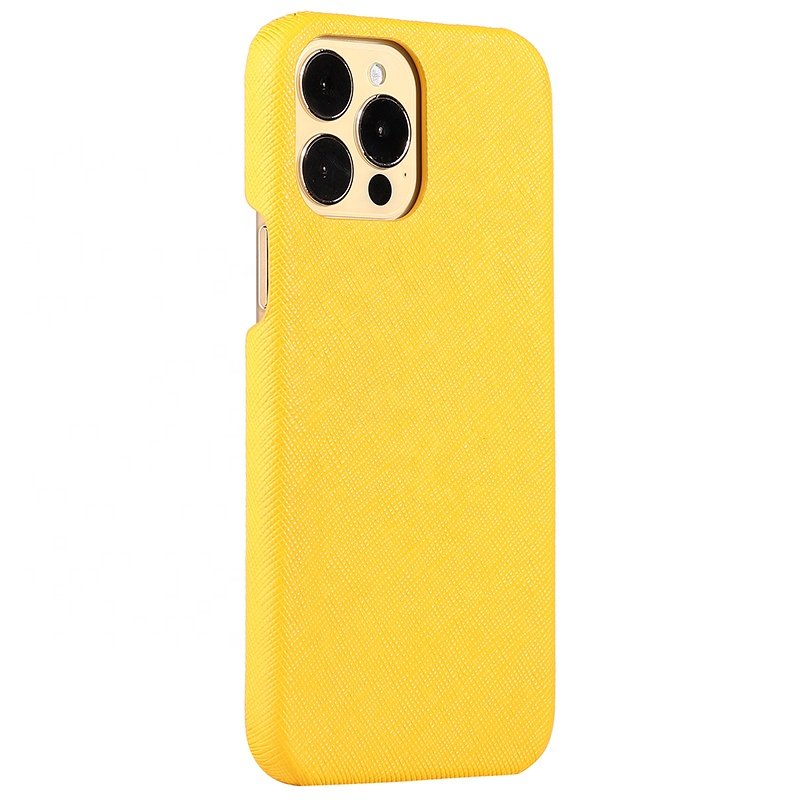 2024 New Product Saffiano Wrapped Edge Leather Phone Case For iPhone 15 Pro Max Cover