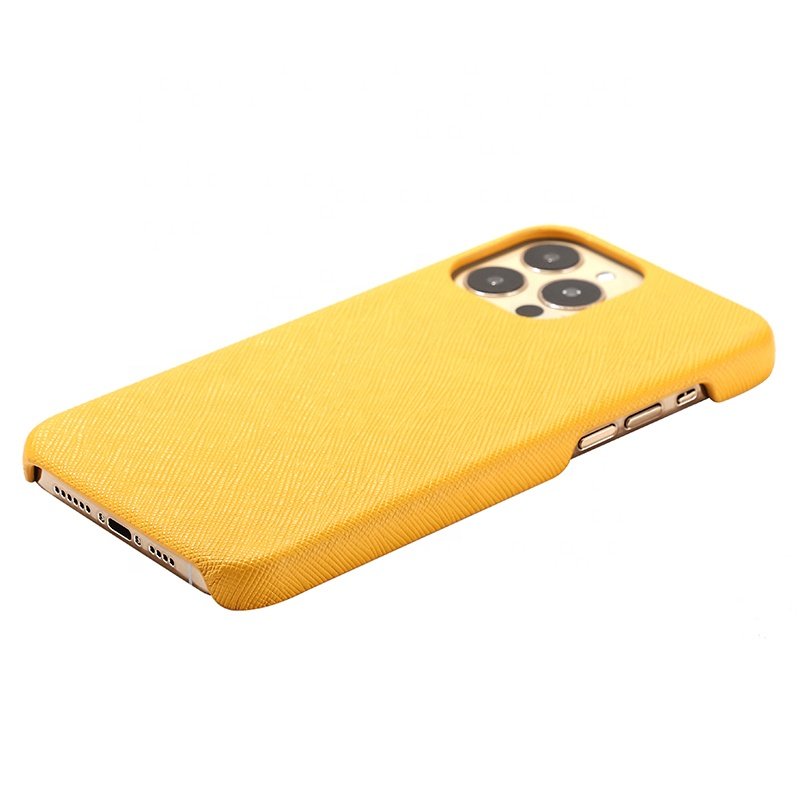2024 New Product Saffiano Wrapped Edge Leather Phone Case For iPhone 15 Pro Max Cover