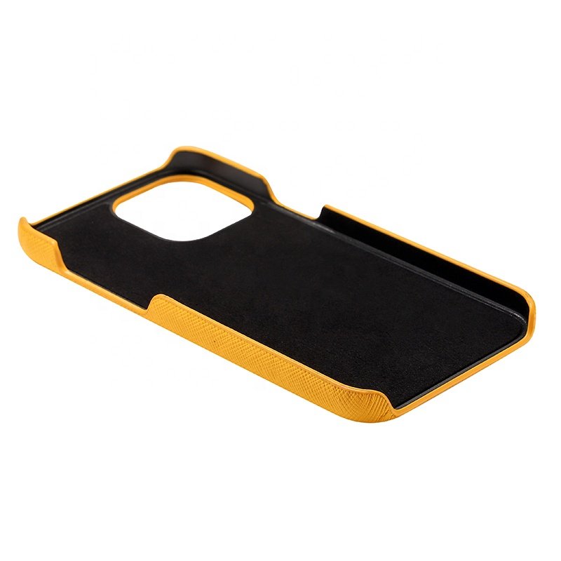 2024 New Product Saffiano Wrapped Edge Leather Phone Case For iPhone 15 Pro Max Cover