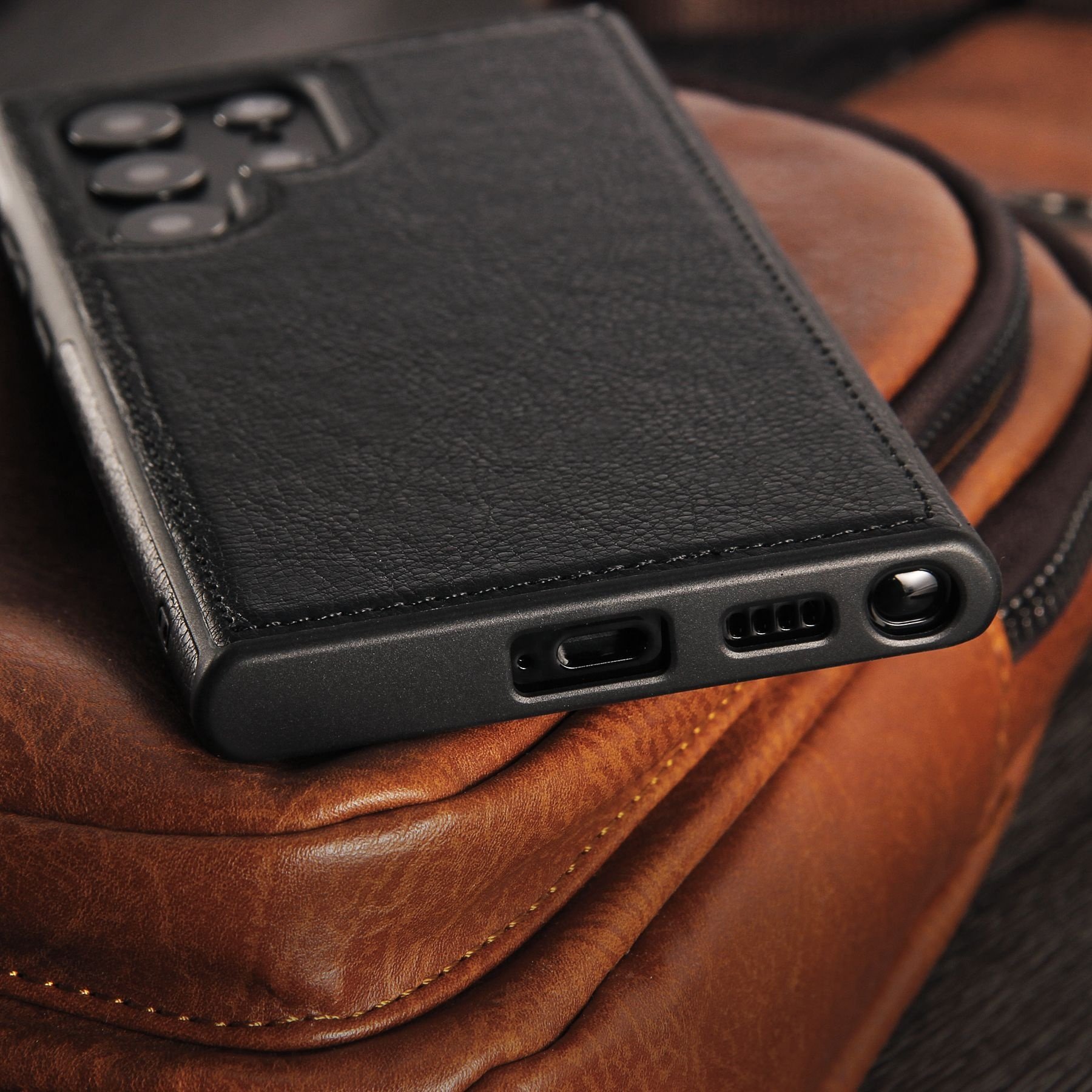 For Samsung S24 Case Luxury PU High Quality Business Leather Stitching Case Cover For Samsung S24 S23 plus S23ultra Cae