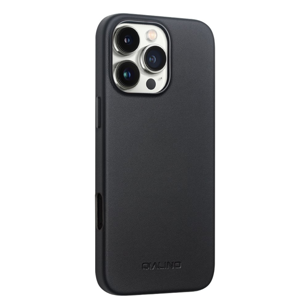 QIALINO Official Luxury Handmade Mobile Phone Case Ultra Thin Leather Back Cover For iPhone 16 pro Magsafe
