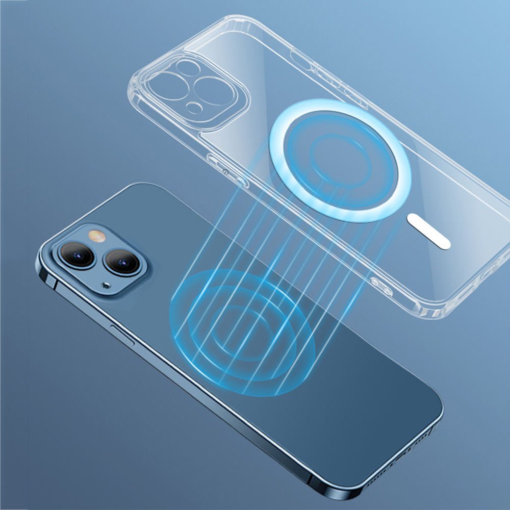 Hot sale Tpu Pc Wireless Charging Clear Phone Case for Iphone 16 pro max 15 pro max Back Cover Shockproof Magnetic Phone Case