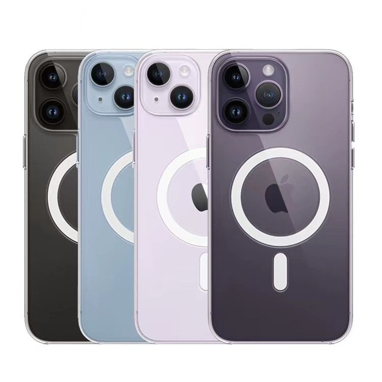 Hot sale Tpu Pc Wireless Charging Clear Phone Case for Iphone 16 pro max 15 pro max Back Cover Shockproof Magnetic Phone Case