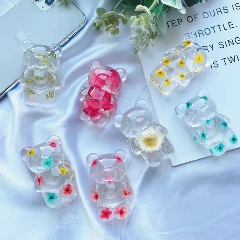 Electroplated Violent Bear Accessories Bracket Phone Case For Iphone holder With Stand