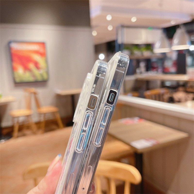 Soft Cartoon Flowers Bear Phone Case For iPhone 13 Pro Max 12 11 X XS XR 7 8 Plus SE Transparent Cases Cover