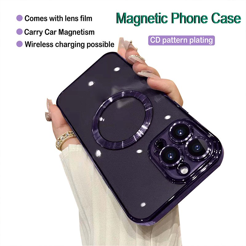 Magnetic Wireless Charging Luxury Silicone Clear Cover Coque Fundas Para Mobile Phone Case For Iphone 14 15 16 Pro Max Xs Xr