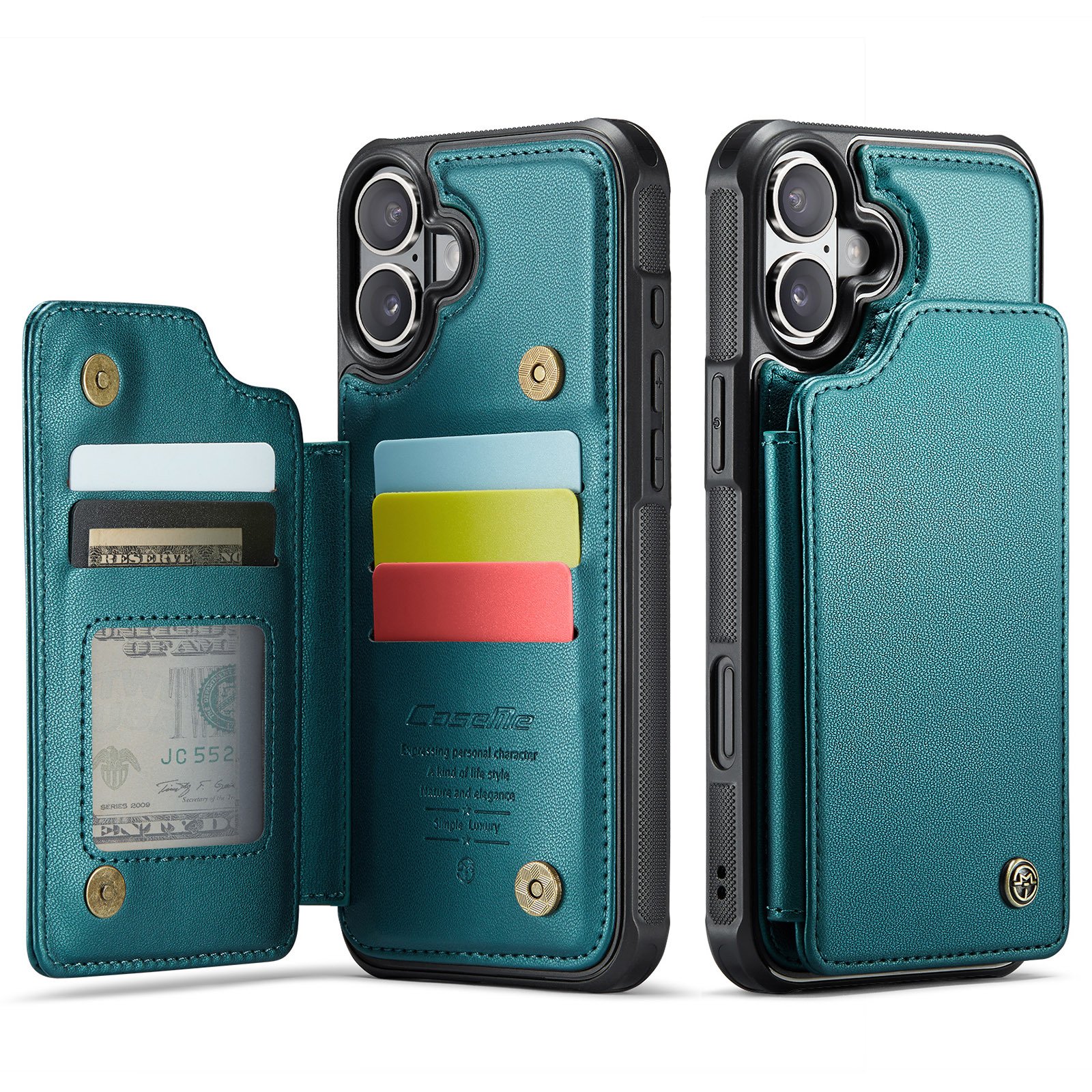 New iPhone 16Pro Mobile Phone Leather Case Suitable for 15 Mobile Phone Case Card Magnetic Suction IP14 Pro Protective Case 13