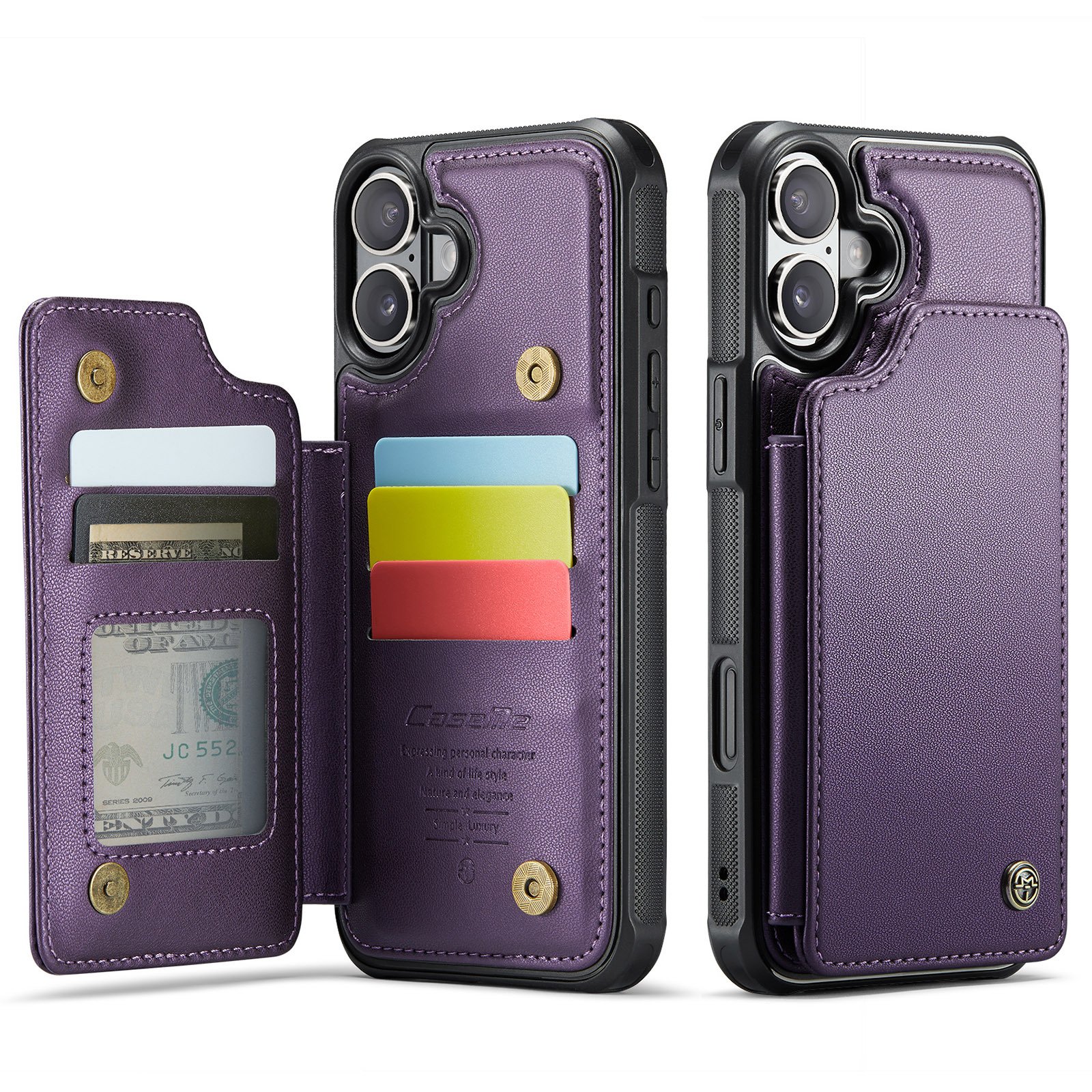 New iPhone 16Pro Mobile Phone Leather Case Suitable for 15 Mobile Phone Case Card Magnetic Suction IP14 Pro Protective Case 13