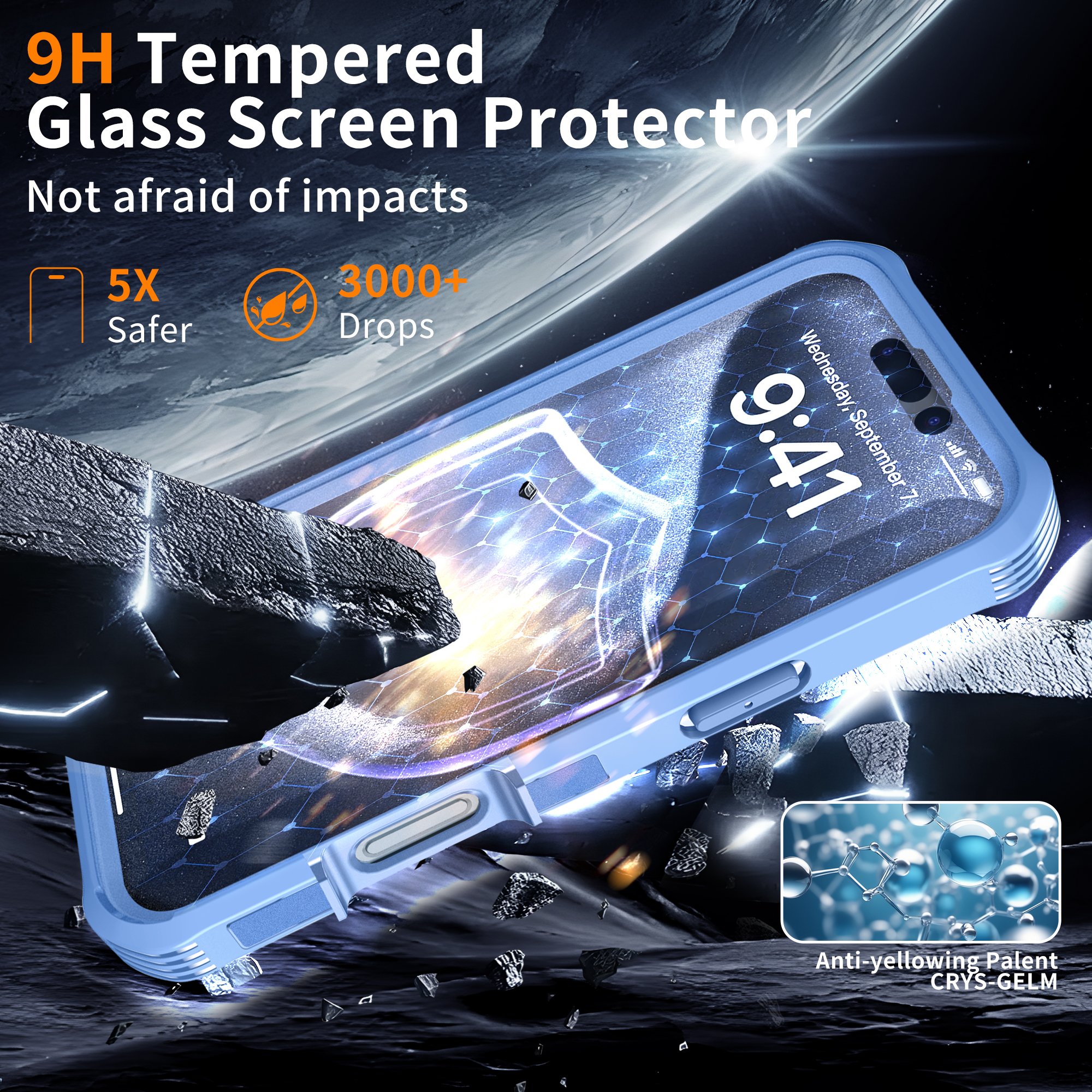 New Transparent 360 Degree Anti-Drop Dustproof Shockproof TPU Phone Case for iPhone 16 Pro Max Plus Outsource Built-In Screen