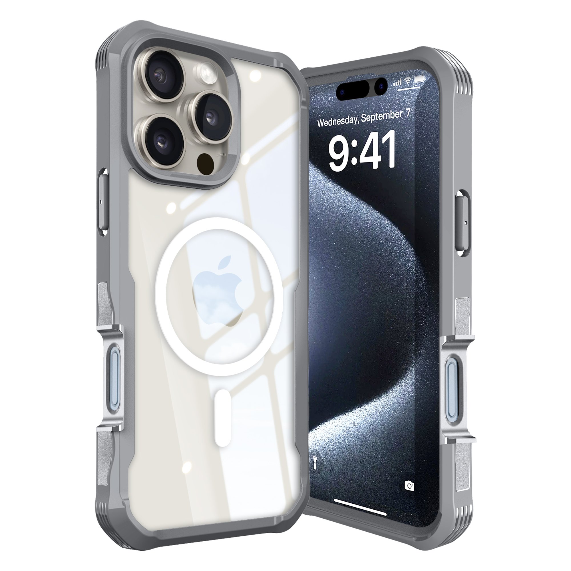 New Transparent 360 Degree Anti-Drop Dustproof Shockproof TPU Phone Case for iPhone 16 Pro Max Plus Outsource Built-In Screen