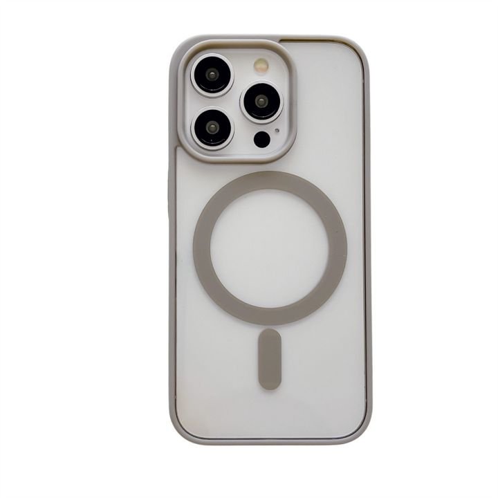 Colourful Transparent Magnetic Charging TPU Acrylic Mobile Phone Case Clear Back Cover For iPhone 16 15 14 13 12 11 pro max XR