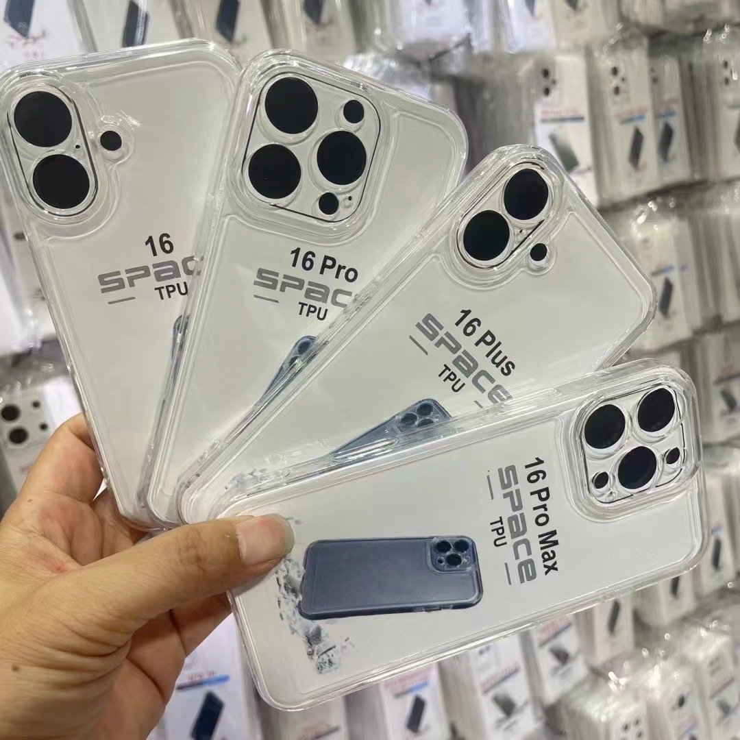 Retail Packing Box for iPhone16 15 12 13 14 15 Pro Max-Mobile Phone Case Air Cushion Shockproof Acrylic Clear Back Holster
