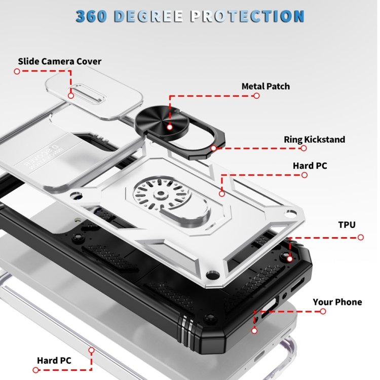 For Samsung Galaxy A35 5G Case, Sliding Camshield TPU PC Shockproof Protective Mobile Phone Case with Holder